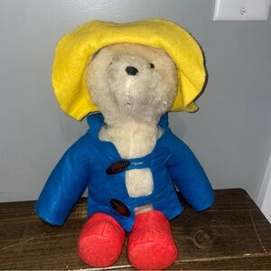 Vintage Paddington Bear Plush Blue Coat & Hat Vtg Toys Stuffed Animal